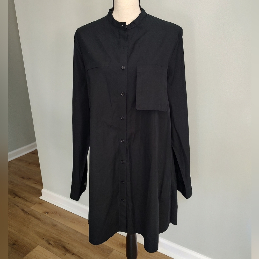 Christopher Esber Utility Shirt Dress Minimalist Black Cotton Size AU 12 US 8